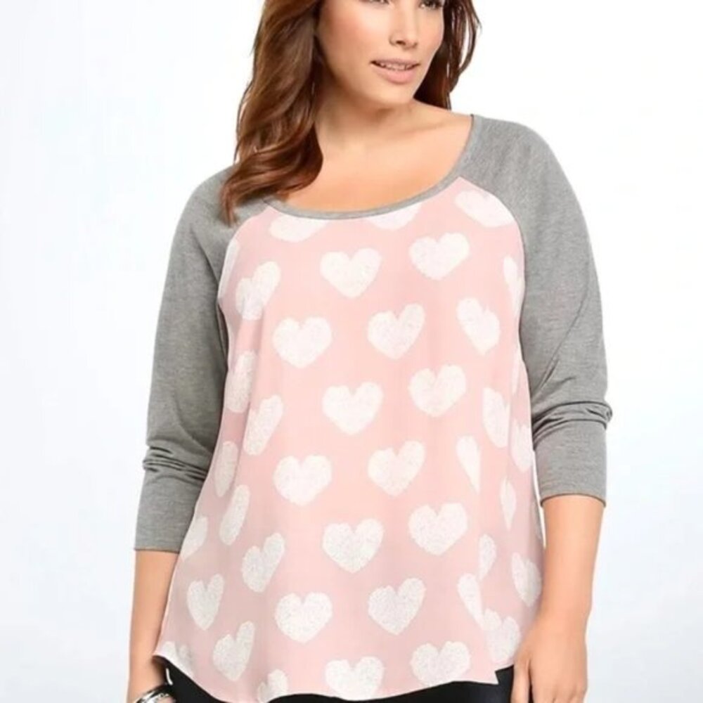 TORRID Heart Print Top Size 1X